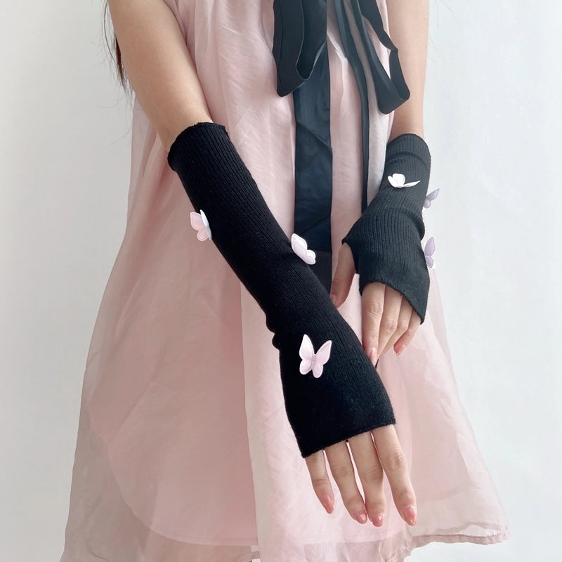 Women’s Elegant Cute Lolita Solid Color Butterfly Arm Sleeves