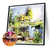 Diamond Painting -DIY Round Drill Swan Lake Lodge(40x40cm)