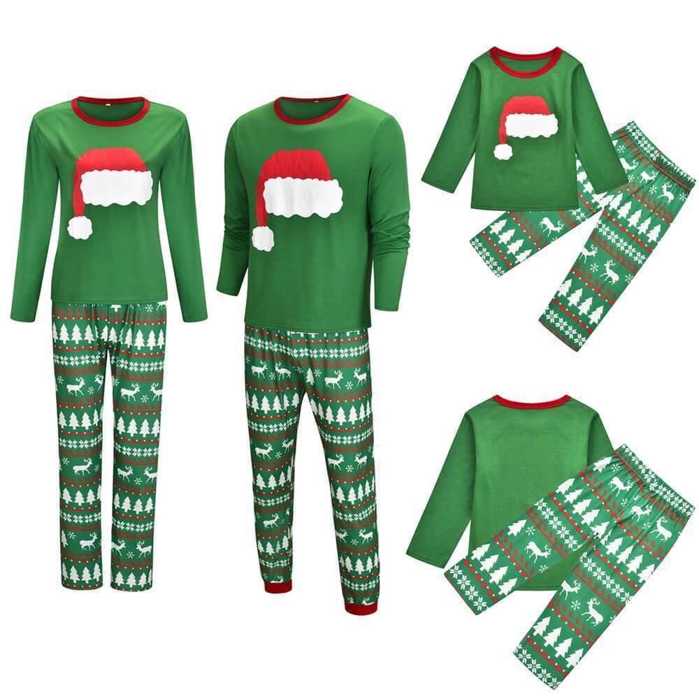 Christmas Hat Print Family Matching Pajamas Sets
