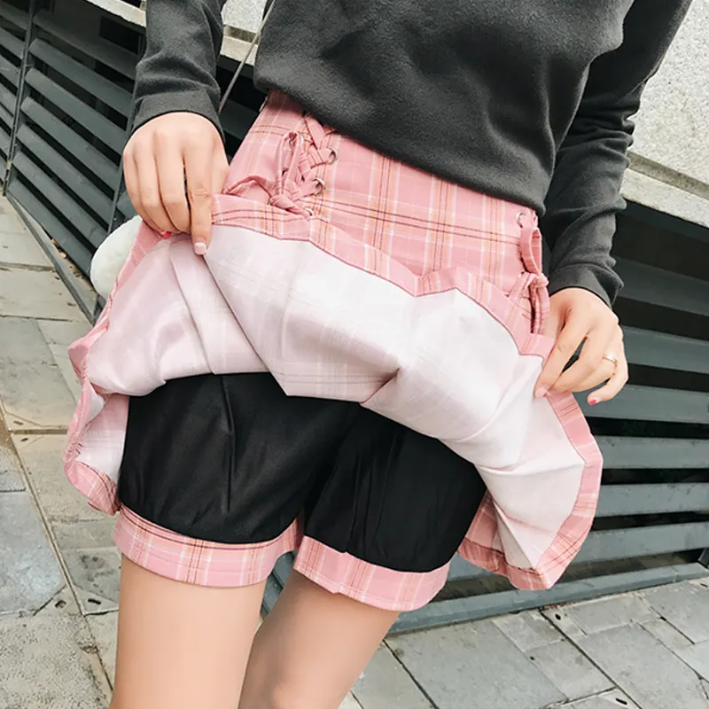 Plaid Pleated Skirt