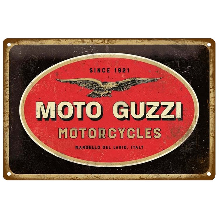 Motos Guzzi - Enseigne Vintage Métallique/Enseignes en bois - 20*30cm/30*40cm