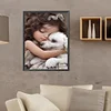 >SALE<5D DIY Full Round Drill Diamond Painting Big Eye Cute Girl Home Decor 30x40cm