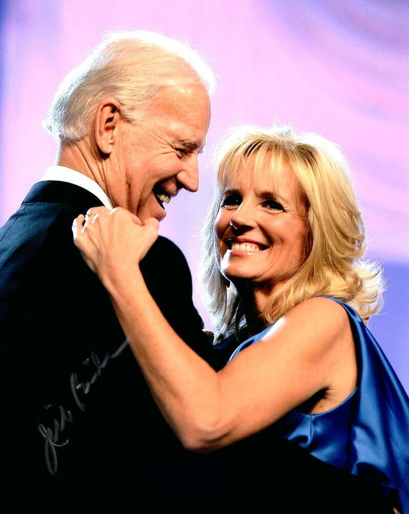 JILL BIDEN SIGNED AUTOGRAPH 8X10 Photo Poster painting - DANCING WITH JOE AT INAUGURAL BALL ACOA