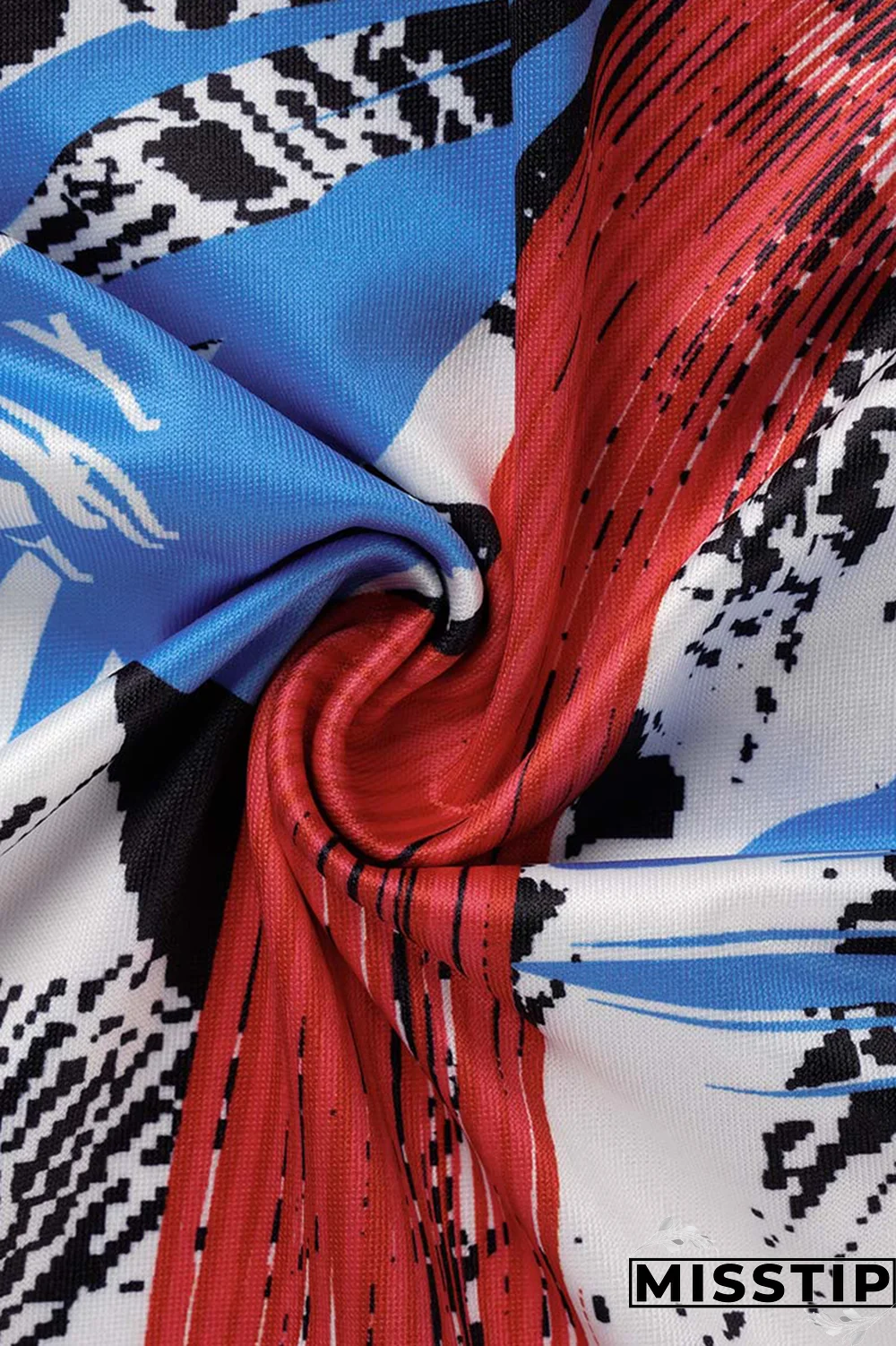 Black White Fashion Print Draw String O Neck Plus Size Two Pieces