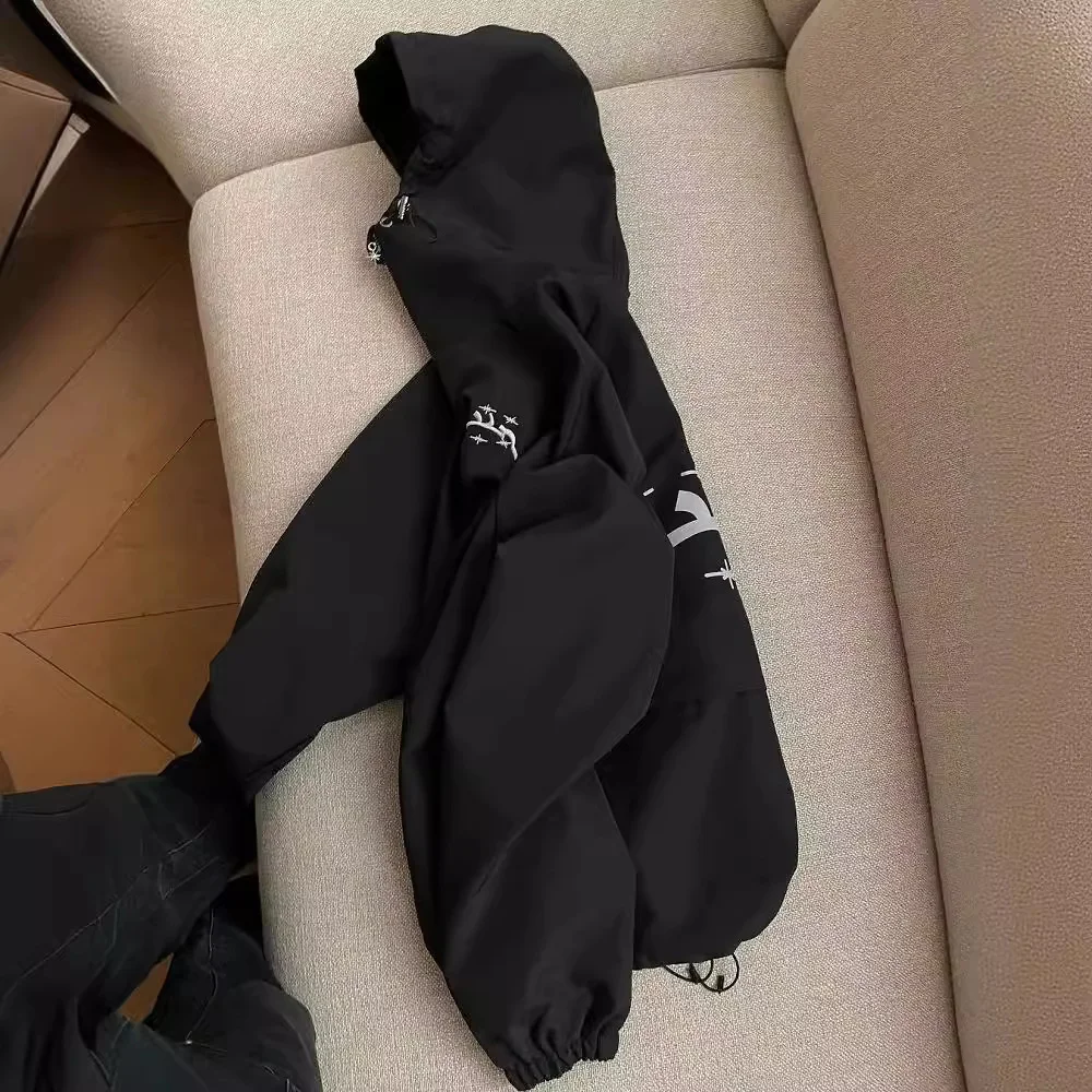 Nigikala Nigikala Tide Street Windbreaker Embroidery Windproof Jacket Zipper Jacket ()