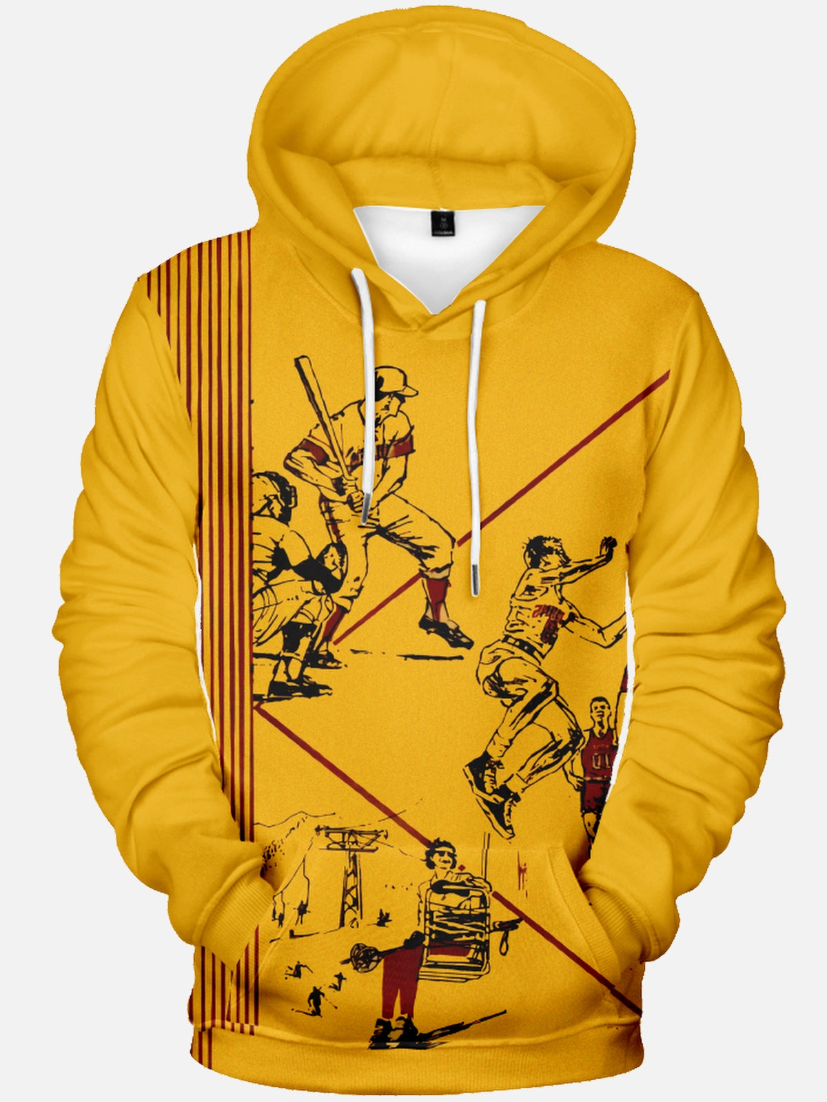 Men's 70-80s Nostalgic Graphic Print Hoodie PLUSCLOTHESMAN