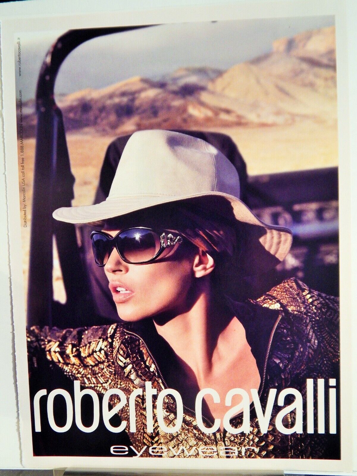 ROBERTO CAVALLI EYEWEAR / IMPERIA VODKA 2007 VTG Photo Poster painting AD, RARE EPHEMERA