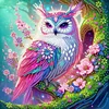 Framed Diamond Painting - Special Shaped - Pink Owl (25x25cm)