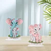 2Pcs Diamond  Painting PET Parent-Child Elephant Desktop Ornament