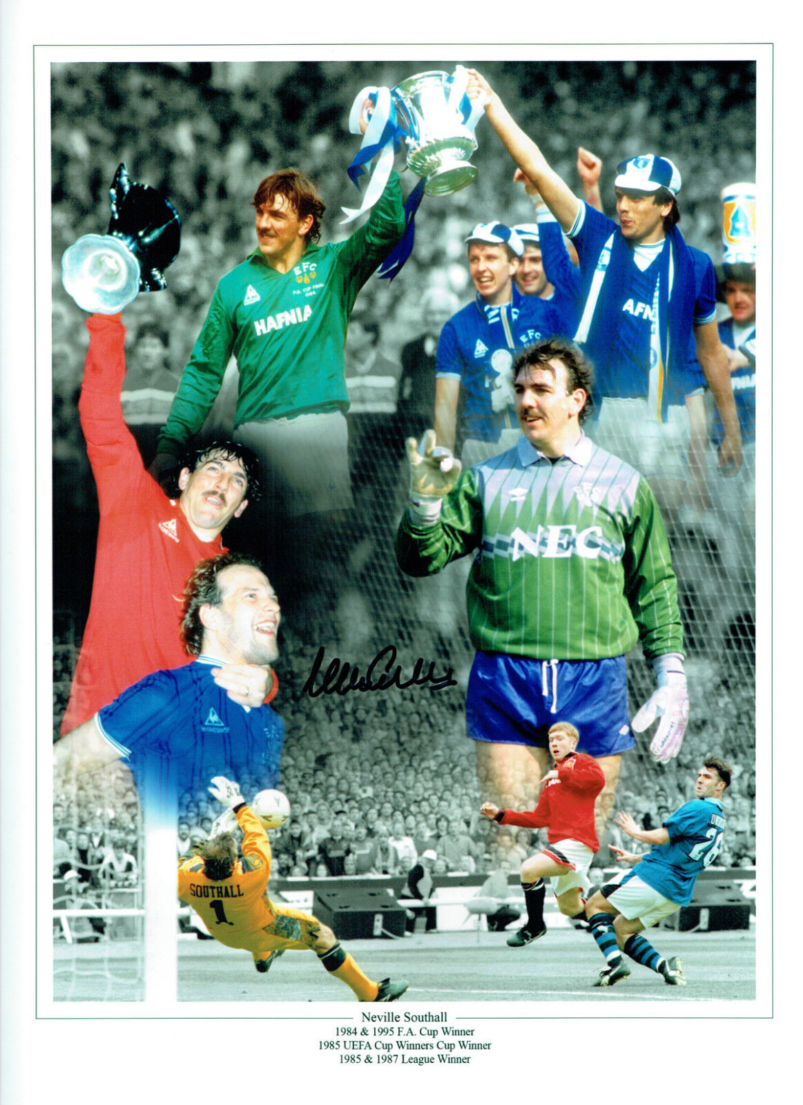 Neville SOUTHALL SIGNED Autograph 16x12 Photo Poster painting AFTAL COA EVERTON Legend