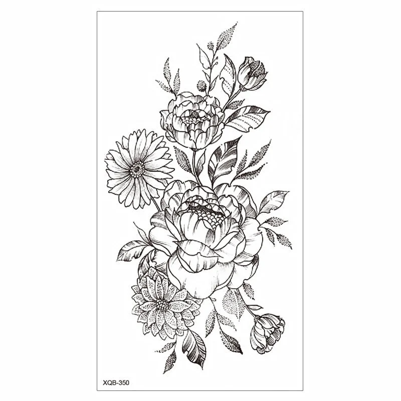 Waterproof Tattoo Sticker Temporary Tattoo Black Rose Tattoo Leg Chest Arm Tattoo Man Woman Tattoo Skin Tattoo Art Tatouage TaTy 515-1