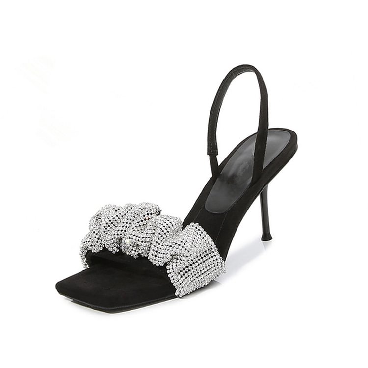 2022 Star Style Luxury Rhinestones Women Sandals Elegant Stiletto High Heels Slingback Gladiator Sandals Summer Party Prom Shoes - Shop Trendy Women's Fashion | TeeYours