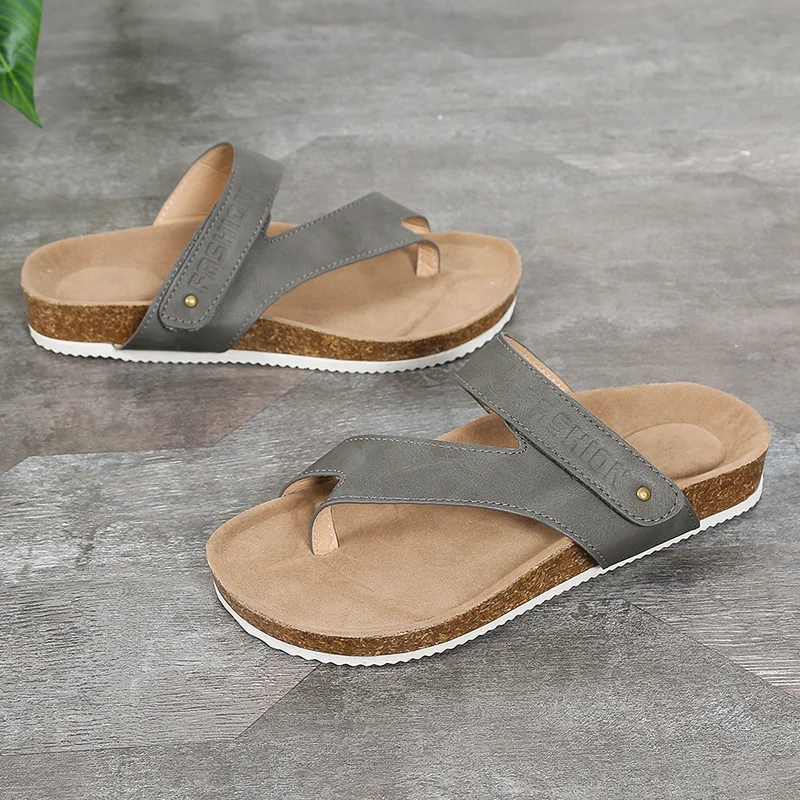 Yyvonne Sandals Women's Spring And Summer Fashion Casual Press Multi-Color Flat Bottom Women's Outer Wear Clip-To-Slips Half Slippers