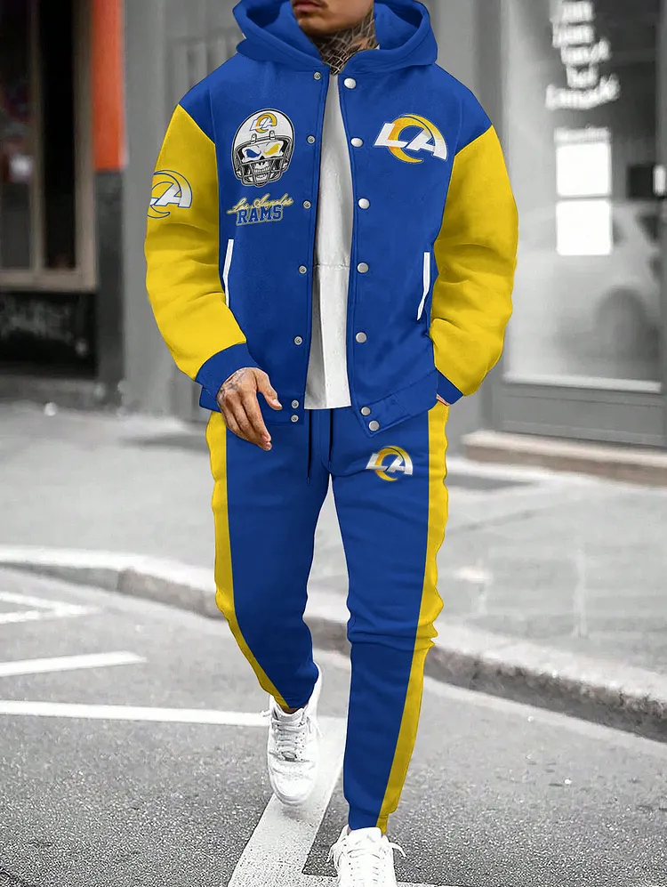 Los Angeles Rams   2026  New Design Hooded Jacket With Drawstring Waistband Joggers 2pcs Set