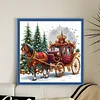 Christmas Carriage-11CT Stamped Cross Stitch 40*40cm/15.75*15.75in