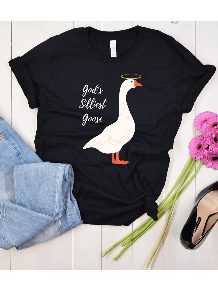 God's Silliest Goose Meme T Shirt Funny Gift Shirt socialshop