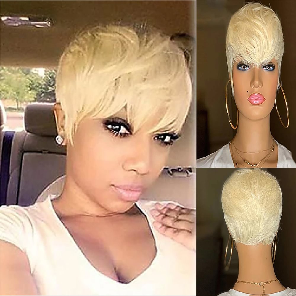 Short Straight Blonde Wig US Mall Lifes