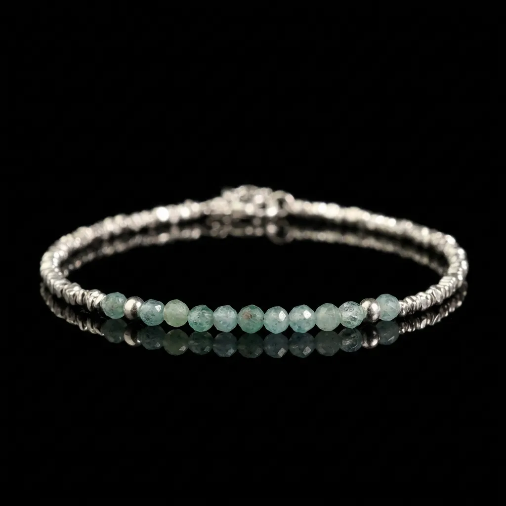 JiStones Verdant Aura Green Tourmaline Dainty Bracelet
