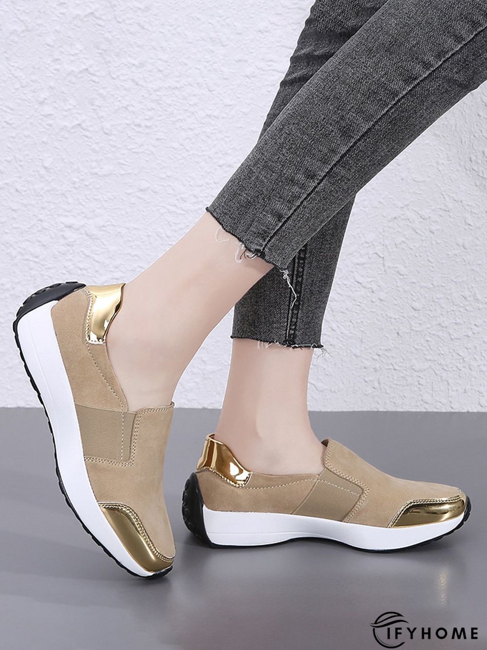 Casual Color Block Slip On Walking Shoes | IFYHOME