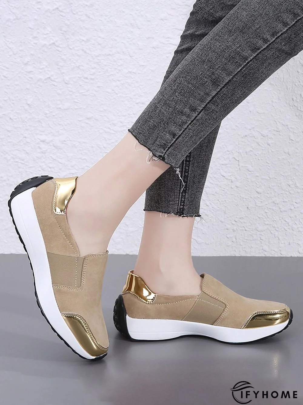 Casual Color Block Slip On Walking Shoes | IFYHOME