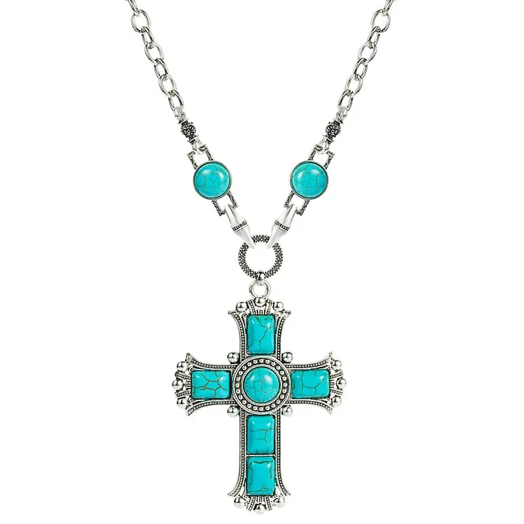 925 Turquoise Cross Necklace