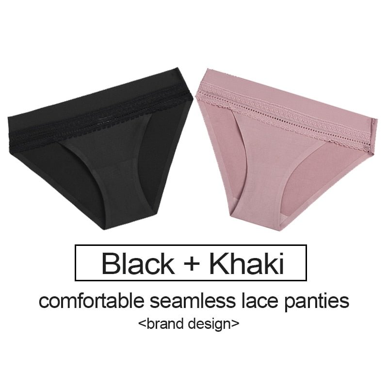 2PCS/Set Lace Panties Women's Underwear Female Lingerie Seamless Panties Underpants Sexy Briefs Intimates Woman Girls Pantys