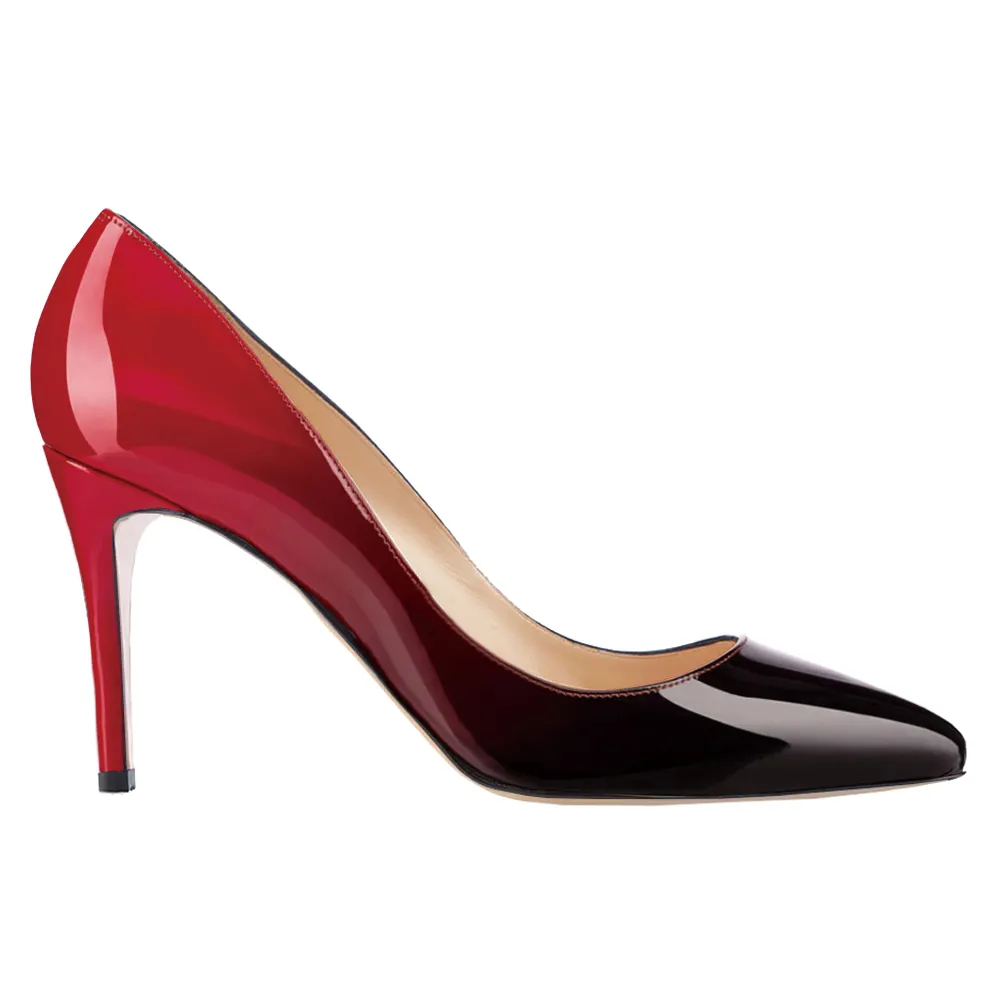 90mm Middle Heels Pointy Toe Pumps-vocosishoes