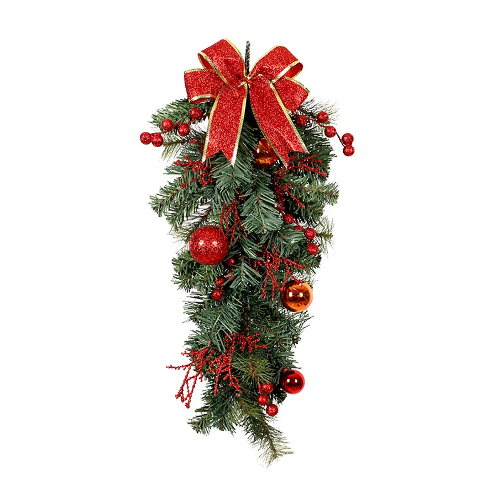 Christmas new upside down tree with lights holiday ornaments props ornaments