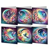 (US Local)6Pcs Hummingbird DIY Diamond Painting Greeting Card for Holiday Party Favors