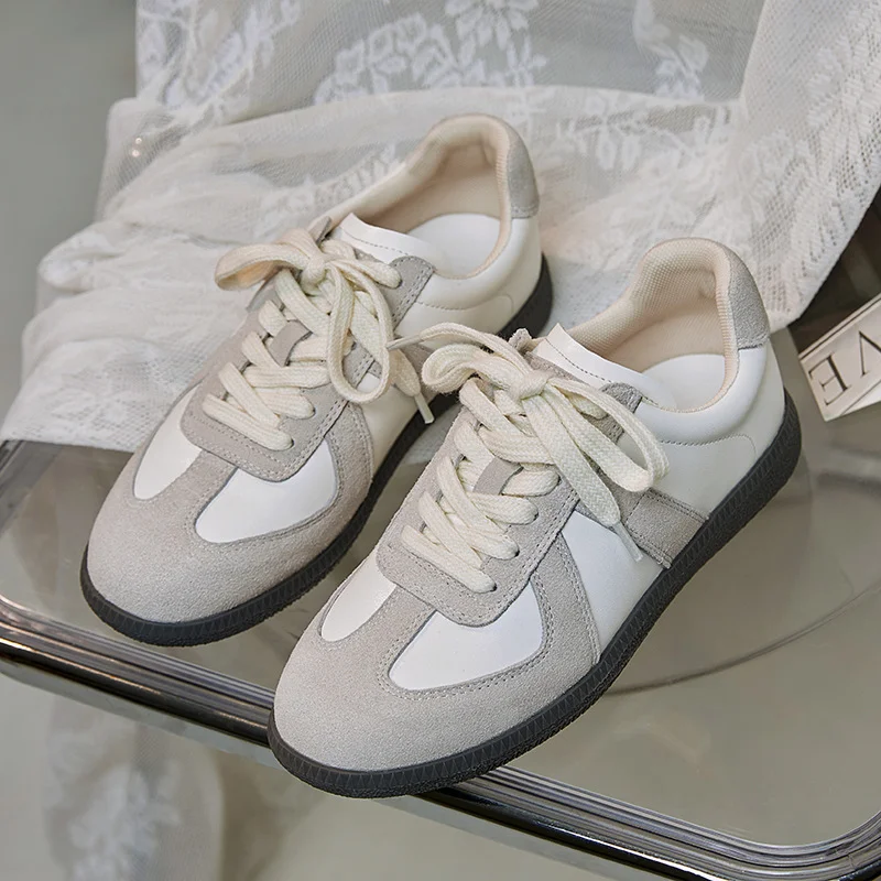 Tanguoant Tanguoant Spring German Training Shoes Women's Flat Sports Casual Shoes Inside The High Retro Forrest Gump Shoes Small White Shoes Shopping Travel