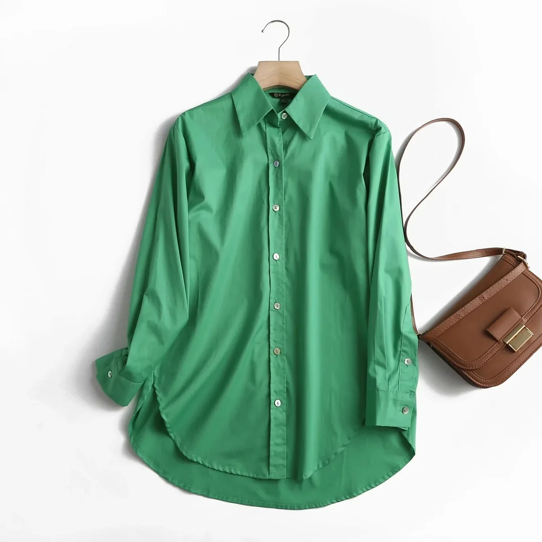 Christmas Gift Withered England Fashion Simple Multicolor Oversize Boyfriend Cotton Blouse Women Blusas Mujer De Moda 2023 Casual Shirt Women