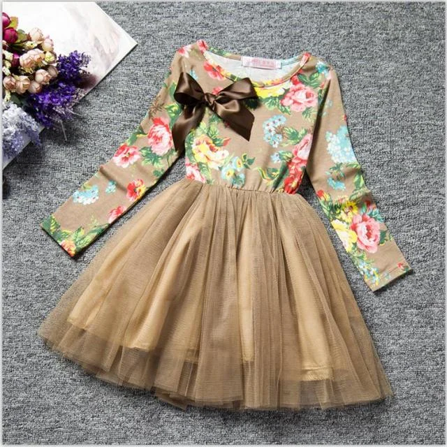 3 4 5 6 7 8 Years Flower Girl Birthday Dress Wedding Kid's Party Costume Children Girls Clothes Princess Baby Colorful Clothing