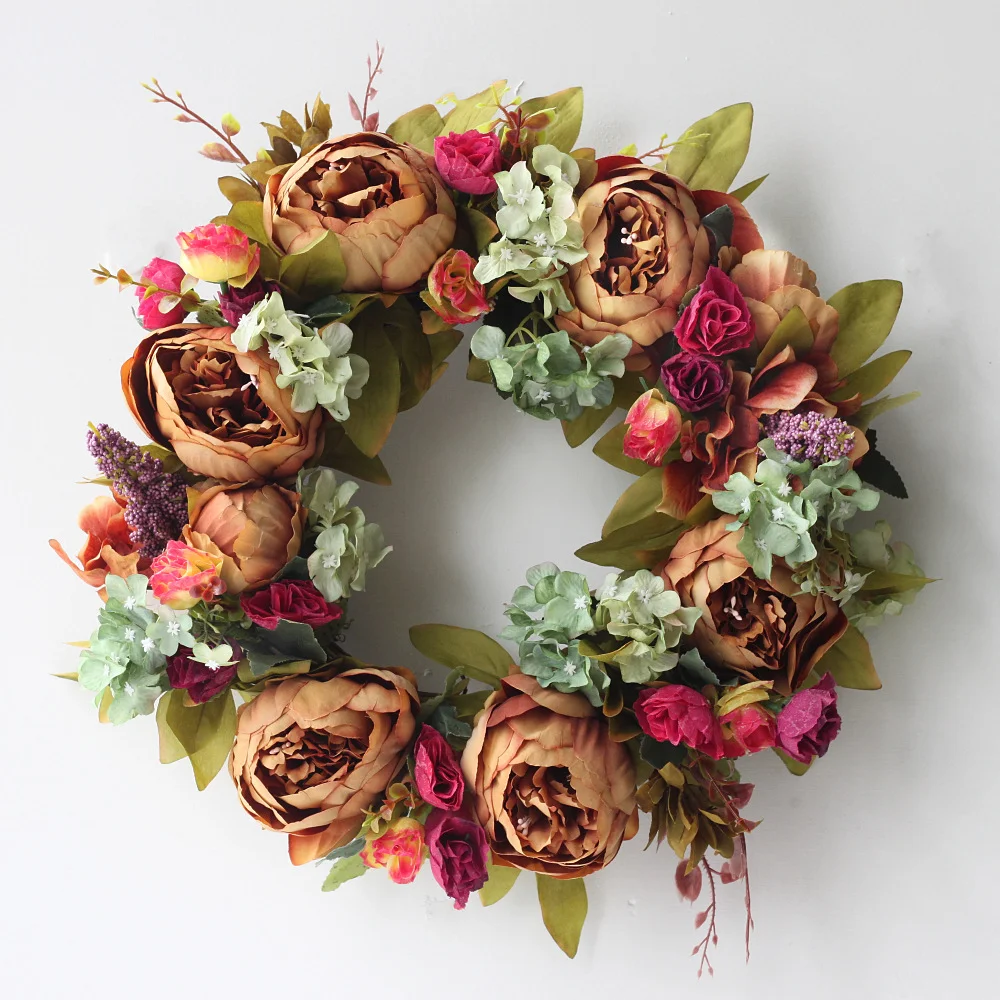 Exquisite peony simulation garland door yard decoration hanging