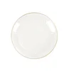 10 Pack | Clear Hammered 9" Round Plastic Dinner Plates With Gold Rim, Disposable Party Plates