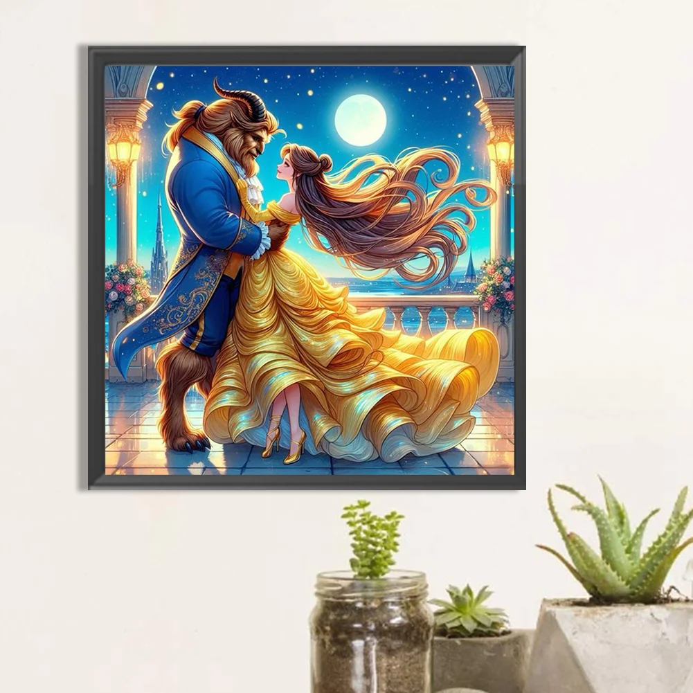 Diamond Painting - Full Round Drill - Princess Belle Beast(Canvas|40*40cm)