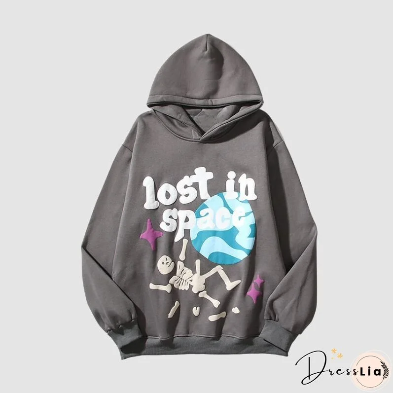 High Street Vintage Graffiti Print Hoodies