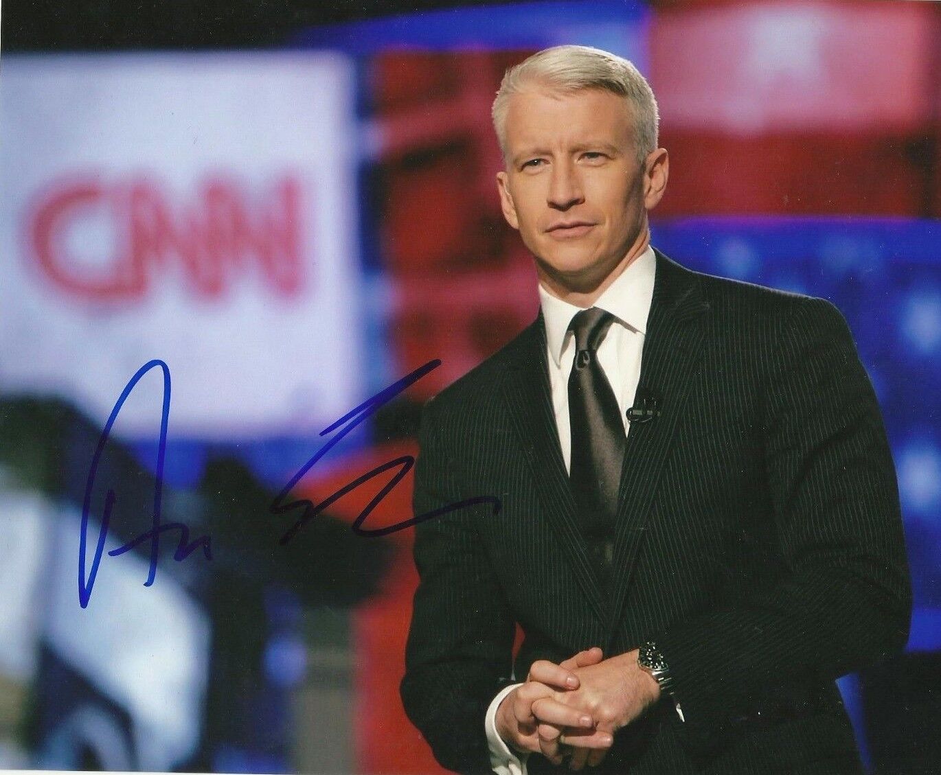 CNN ANDERSON COOPER Signed 8x10 Photo Poster painting