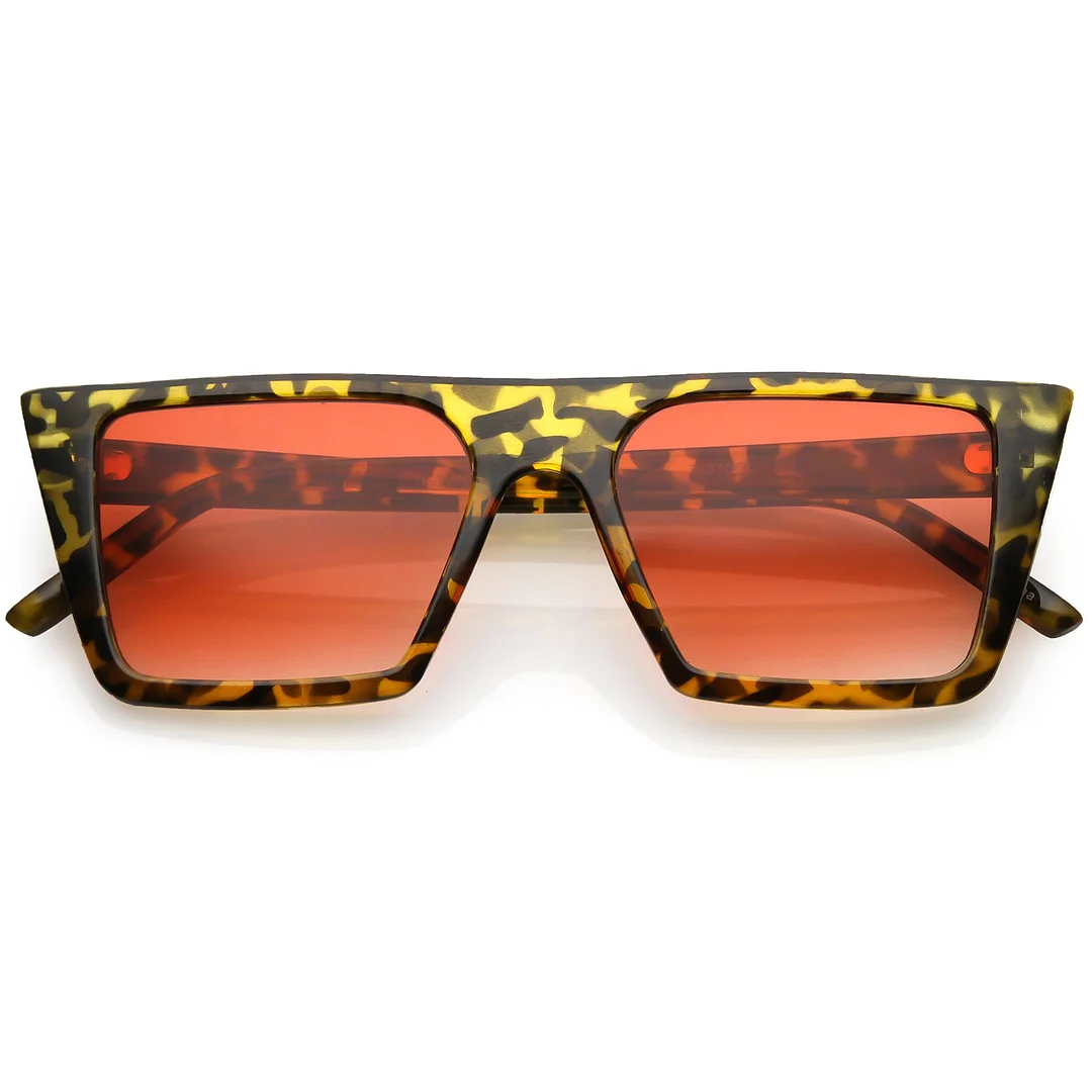 Retro Flat Top Square glasses Color Gradient Flat Lens 52mm