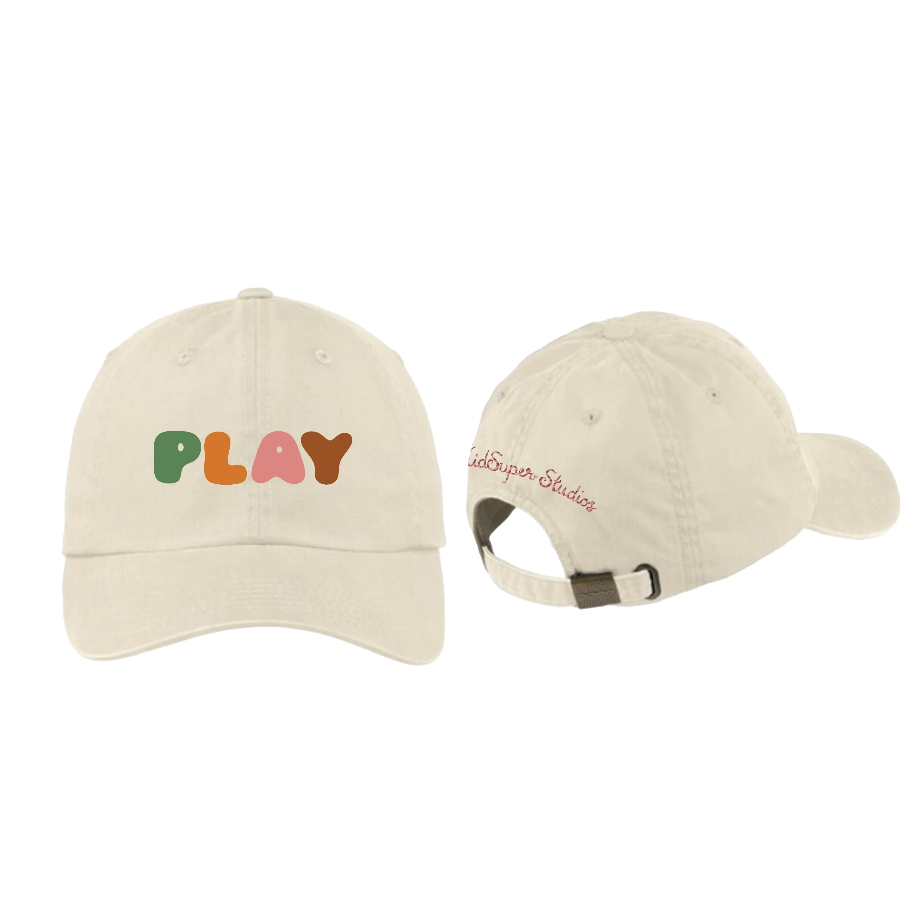 "ed sheeran kidsuper play cream embroidered hat front and back"