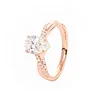14K Rose Gold 1.5ct Pear Cut Lab Diamond Twist Pave Ring
