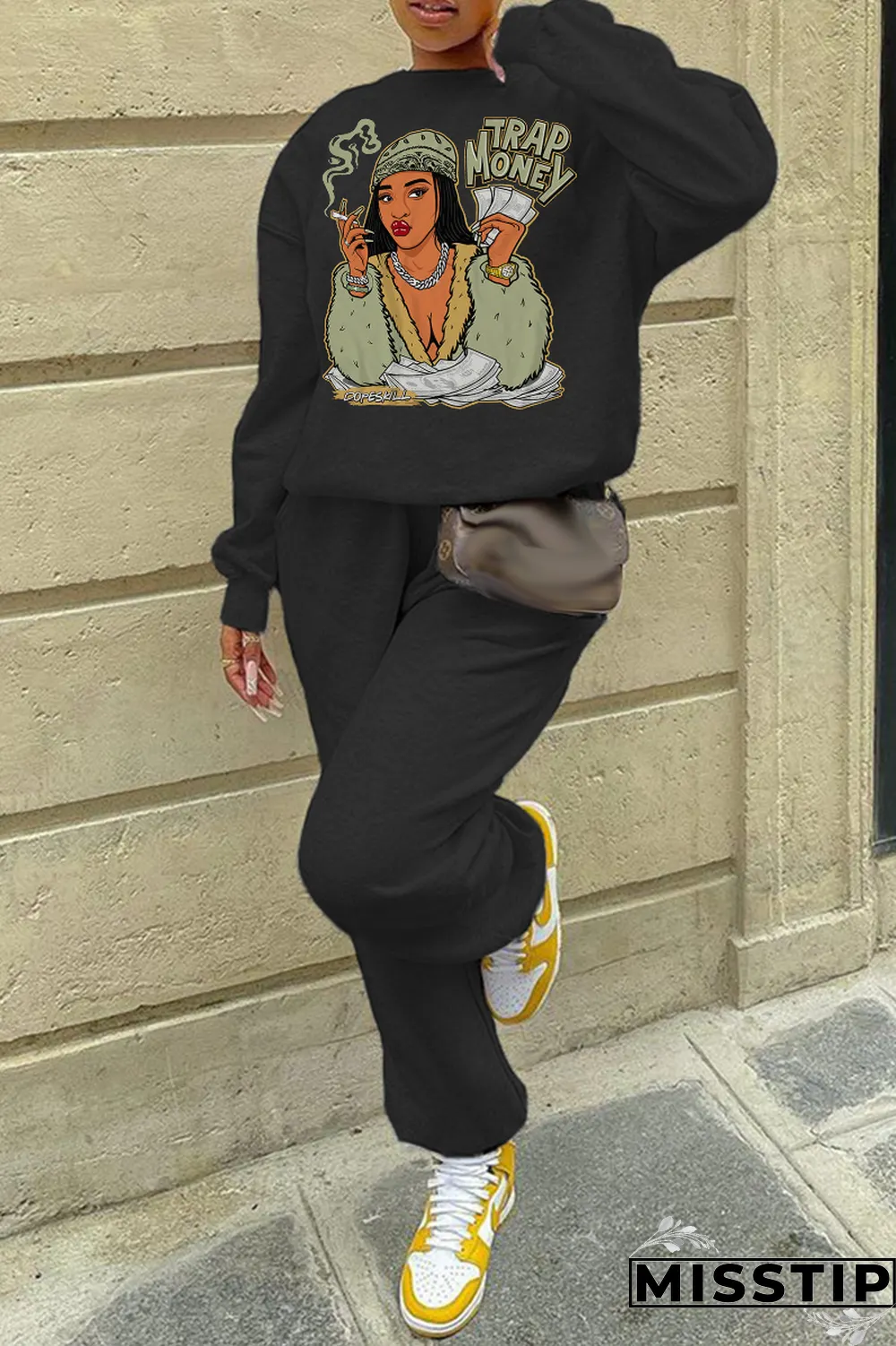 Grey Daily Print Patchwork O Neck Tops