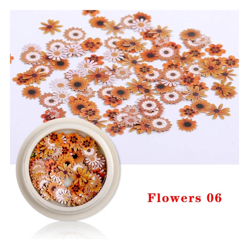 Spring Summer Flower Nail Decoration Wood Pulp Paper Mini Daisy Simulation Flower Butterfly Fashion DIY Nail Art Design Charm