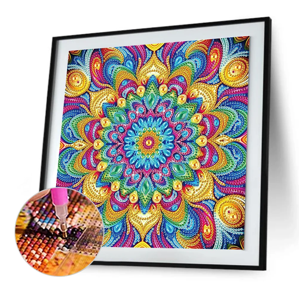 Diamond Painting - Partial Special Shaped Drill - Mandala(Canvas|30*30cm)
