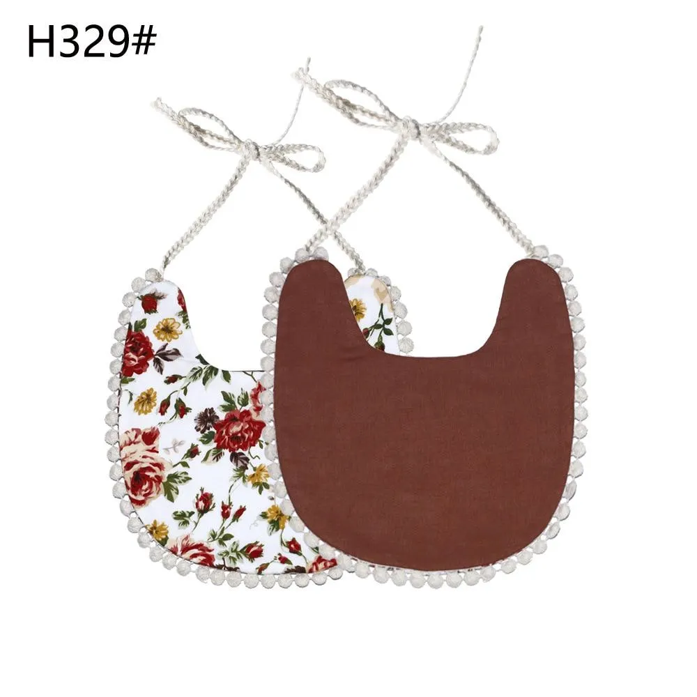 2020 Brand New Infant Baby Girl Boy Bib Kid Toddler Dinner Feeding Tassel Double-deck 100% Cotton Linen Burp Cloths Saliva towel