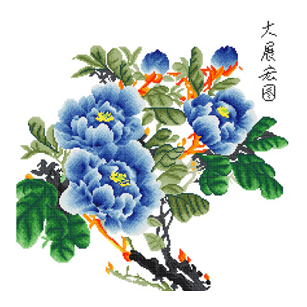 

Flower - 11CT Stamped Cross Stitch - 60*60CM, 501 Original