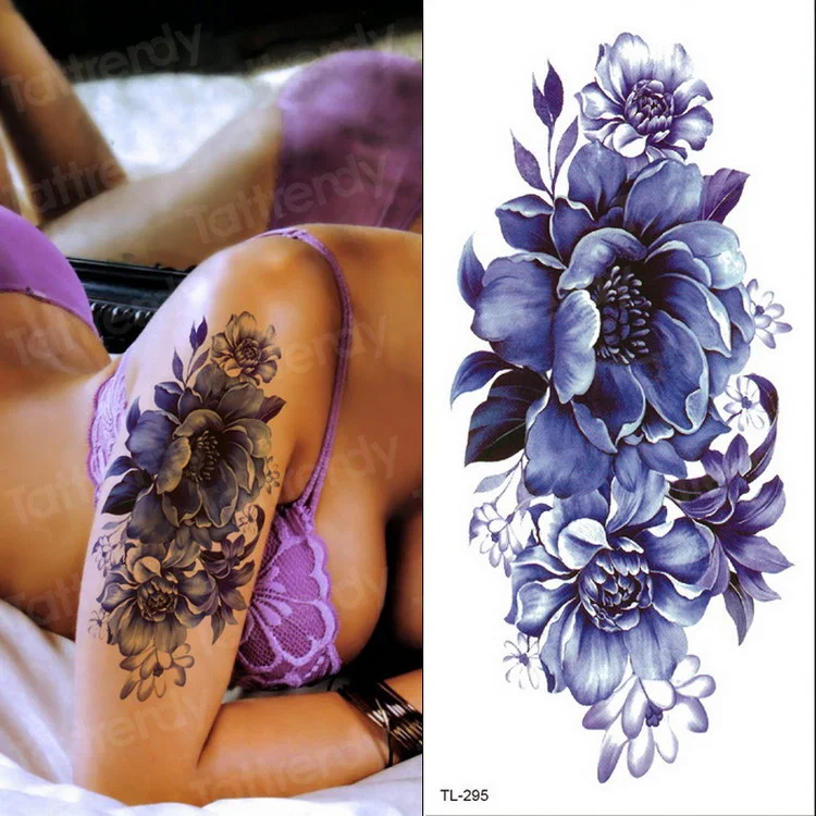 waterproof tattoo temporary sticker tattoo flower water transfer rose temporary tattoos on the body art girls bikini stickers