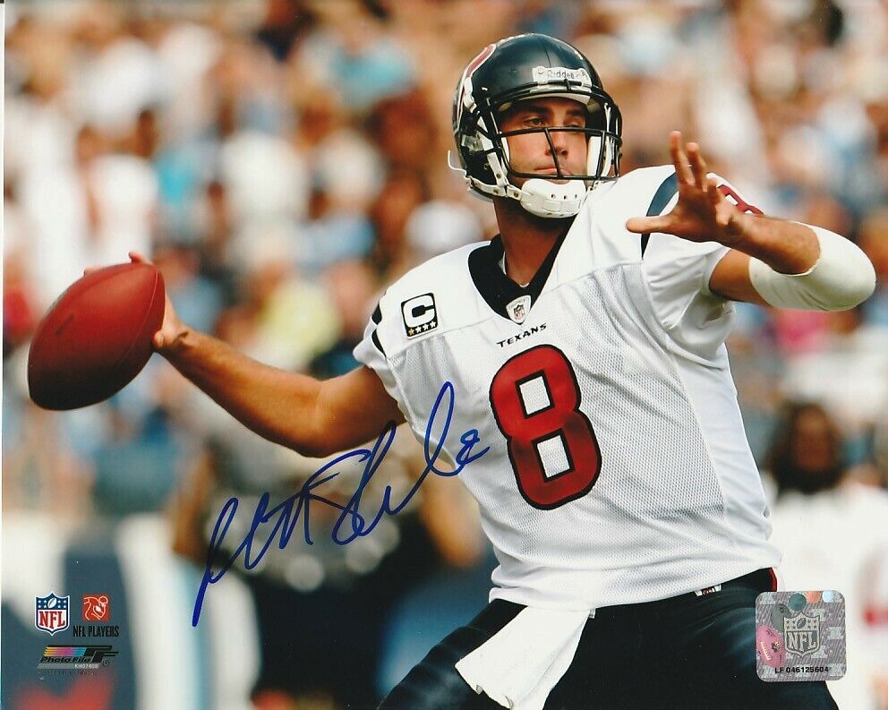 MATT SCHAUB SIGNED HOUSTON TEXANS QUARTERBACK 8x10 Photo Poster painting #3 NFL EXACT PROOF!