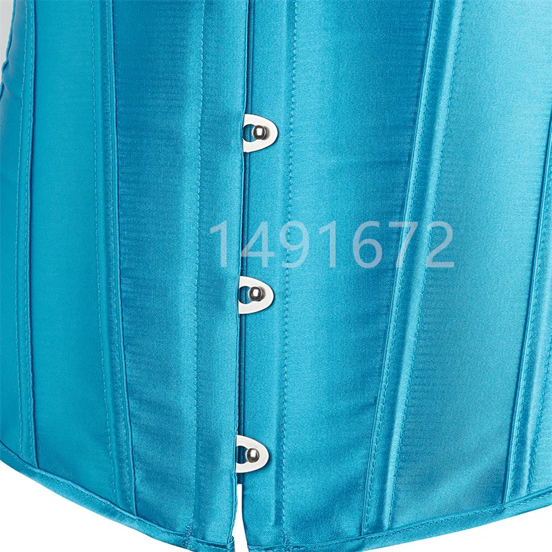 Billionm Corset Top Bustiers Overbust Satin Sexy Victorian Corsets Corselet Brocade Vintage Style Korsett for Women Plus Size Pink Green