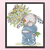 Bunny Flowers-14CT Stamped Cross Stitch Kit(28x32cm)