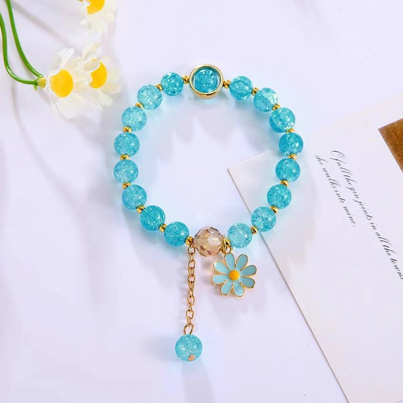Flower Bracelet Handmade Design Popcorn Crystal Bracelet Korean Girl’s Personality Best Friend Couple’s Bracelet Daisy